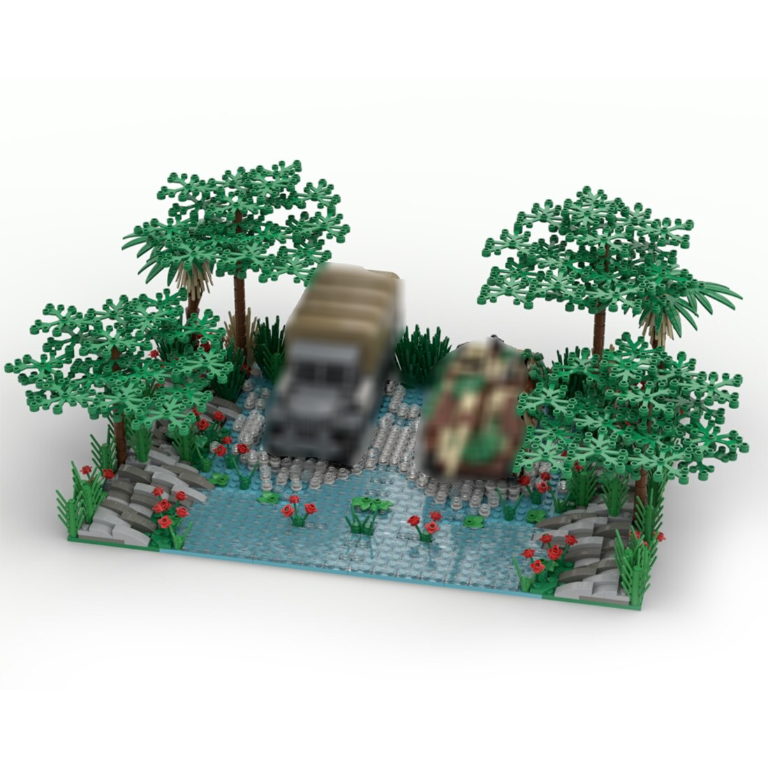 World War II Village Ruins MILITARY MOC-89788 WITH 619 PIECES World War II Village Ruins MILITARY MOC-89788 WITH 619 PIECES