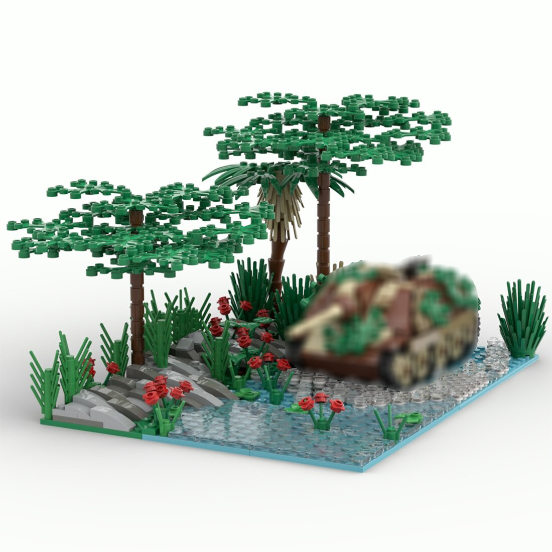 World War II Village Ruins MILITARY MOC-89788 WITH 619 PIECES World War II Village Ruins MILITARY MOC-89788 WITH 619 PIECES