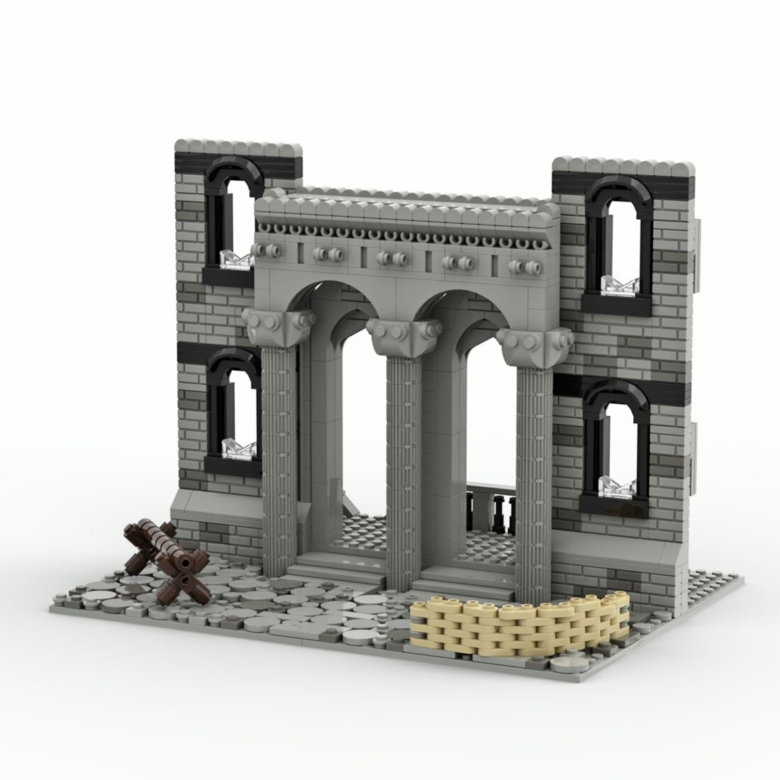 Battle Ruins MILITARY MOC-89800 WITH 855 PIECES