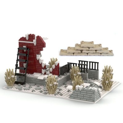 Winter Battle Ruins with Sandbag MILITARY MOC-89801 WITH 460 PIECES