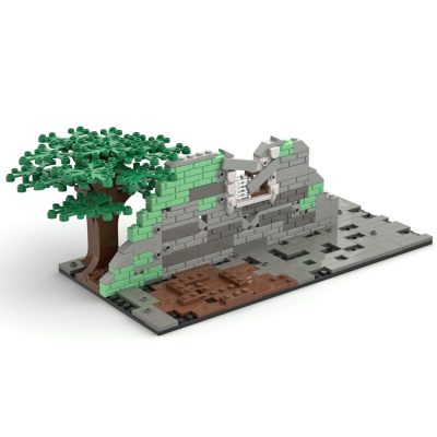 Battle Ruins with Roadblock Weapon Kit and Sandbag MILITARY MOC-89802 WITH 300 PIECES