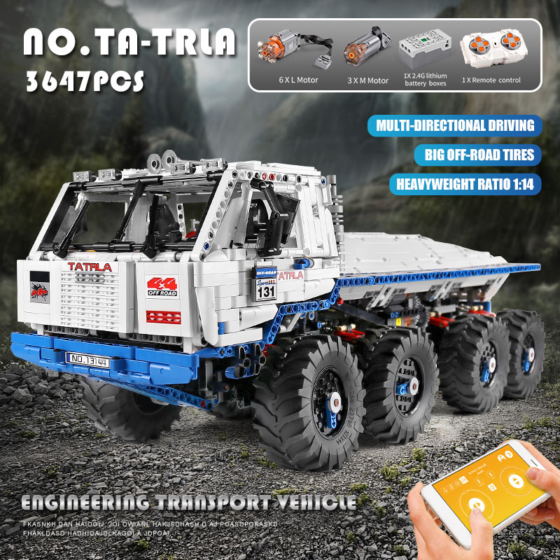 Remote Control Tatra T813 8x8 PROFA Car Mould King 13144 Technic With 3647pcs