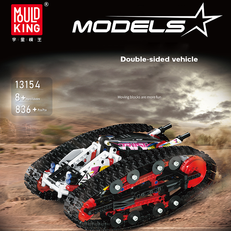  Red Double-sided Vehicle MOULD KING 13154 Technic With 836pcs 
