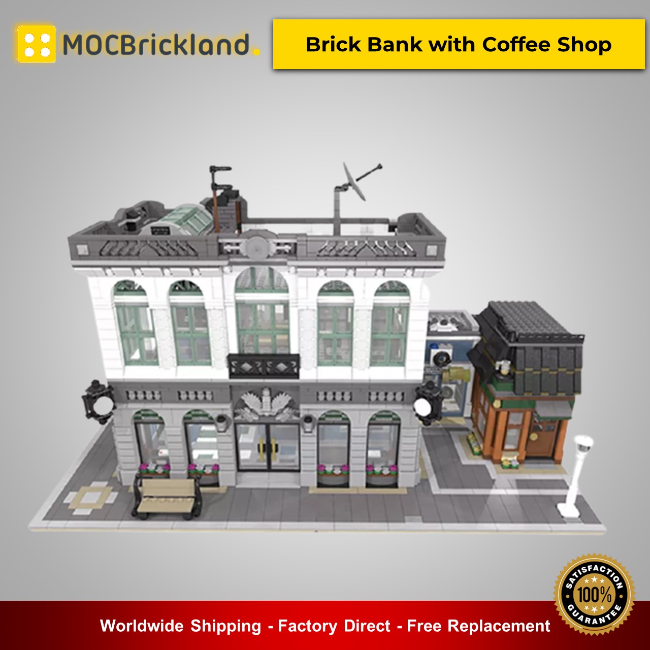 Brick Bank mit Café Bausteine Spielzeug MOC-10811 für Erwachsene 3963 teile 