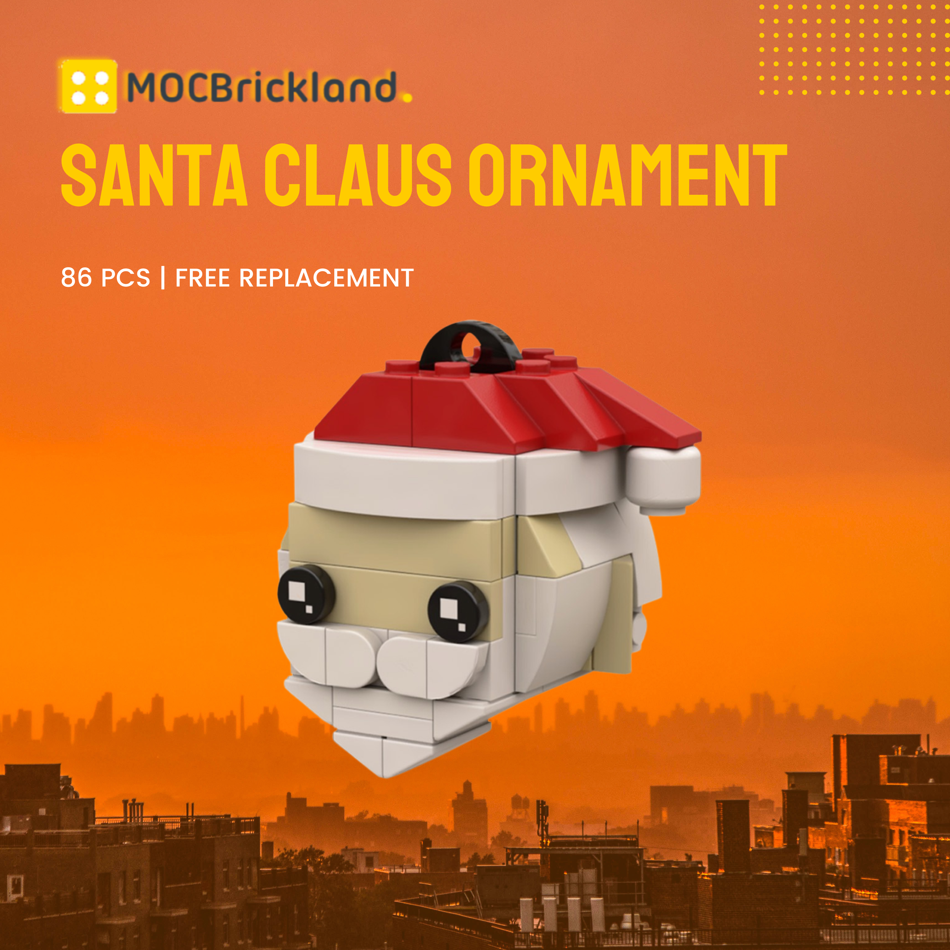 Santa Claus Ornament MOC-58120 Creator With 86 Pieces