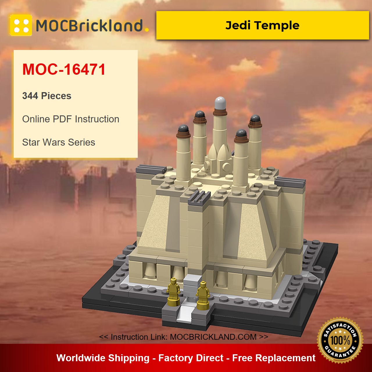 Jedi Temple MOC-16471 Star Wars Designed By TOPACES With 344 Pieces