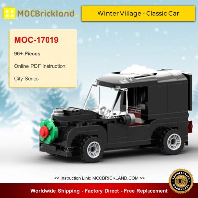 Winter Village Classic Car MOC 17019 City Designed By Brickmonster With 96 Pieces