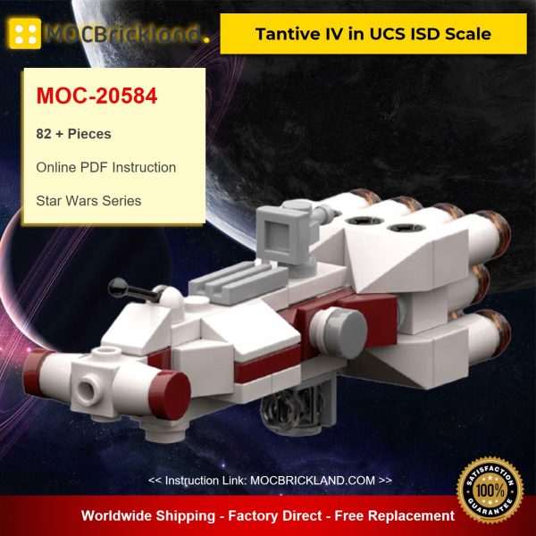Tantive IV in UCS ISD Scale MOC-20584 Star Wars Designed By RobertBrick With 82 Pieces
