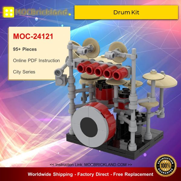 Drum Kit MOC 24121 City Designed By Moc LEGO With 95 Pieces