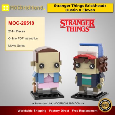 Stranger Things Brickheadz Collection – Dustin & Eleven MOC-26518 Movie Designed By mkibs With 1066 Pieces