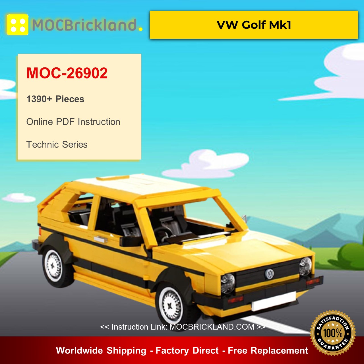 VW Golf Mk1 Technic MOC-26902 Designed By buildme With 1390 Pieces - MOC  Brick Land