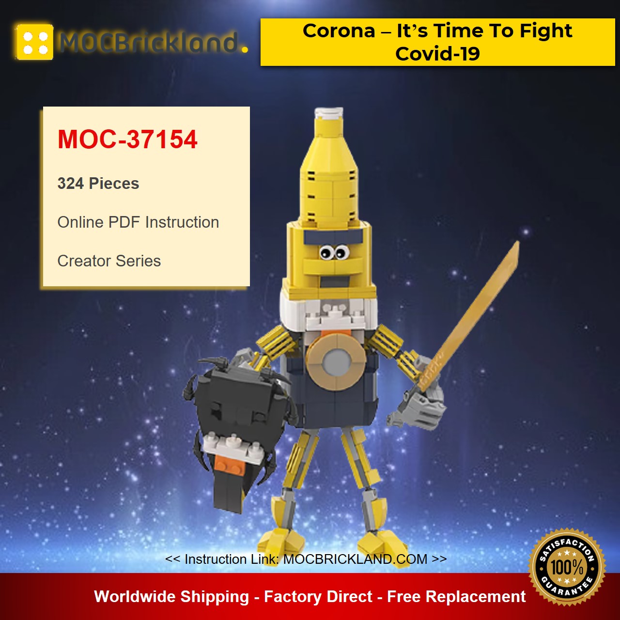 MOC-37154 Creator Corona – It’s Time To Fight Covid-19 Designed By gabizon With 324 Pieces