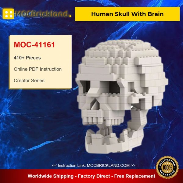 Human Skull With Brain MOC-41161 Creator Designed By MyKidisanAlien With 410 Pieces