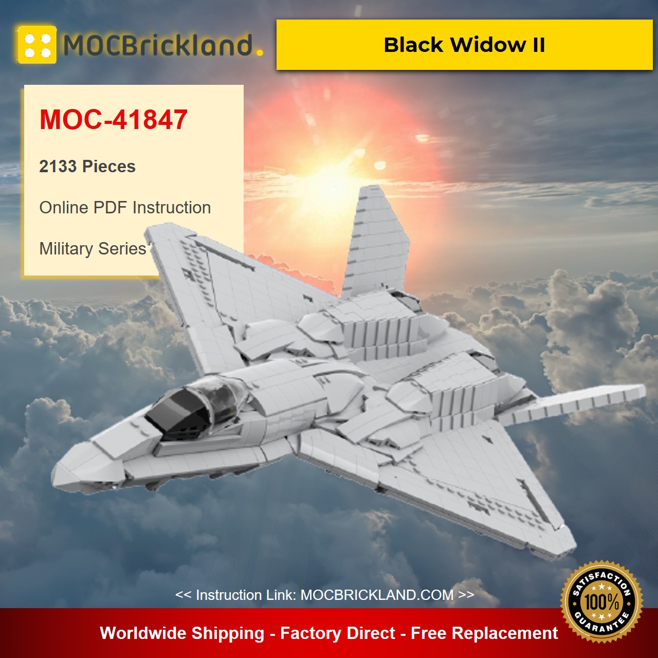 MOC-41847 Military YF-23 Black Widow II Designed By AsgardianStudio With 2133 Pieces 