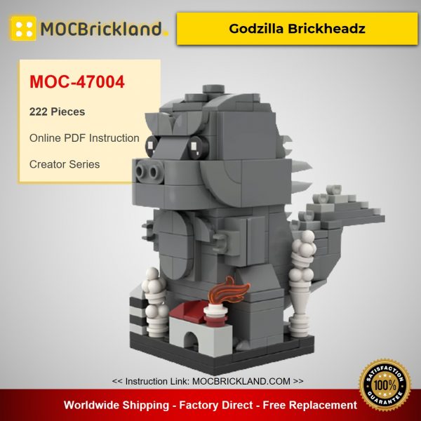 Godzilla Brickheadz MOC-47004 Creator Designed By Brickdroid With 222 Pieces