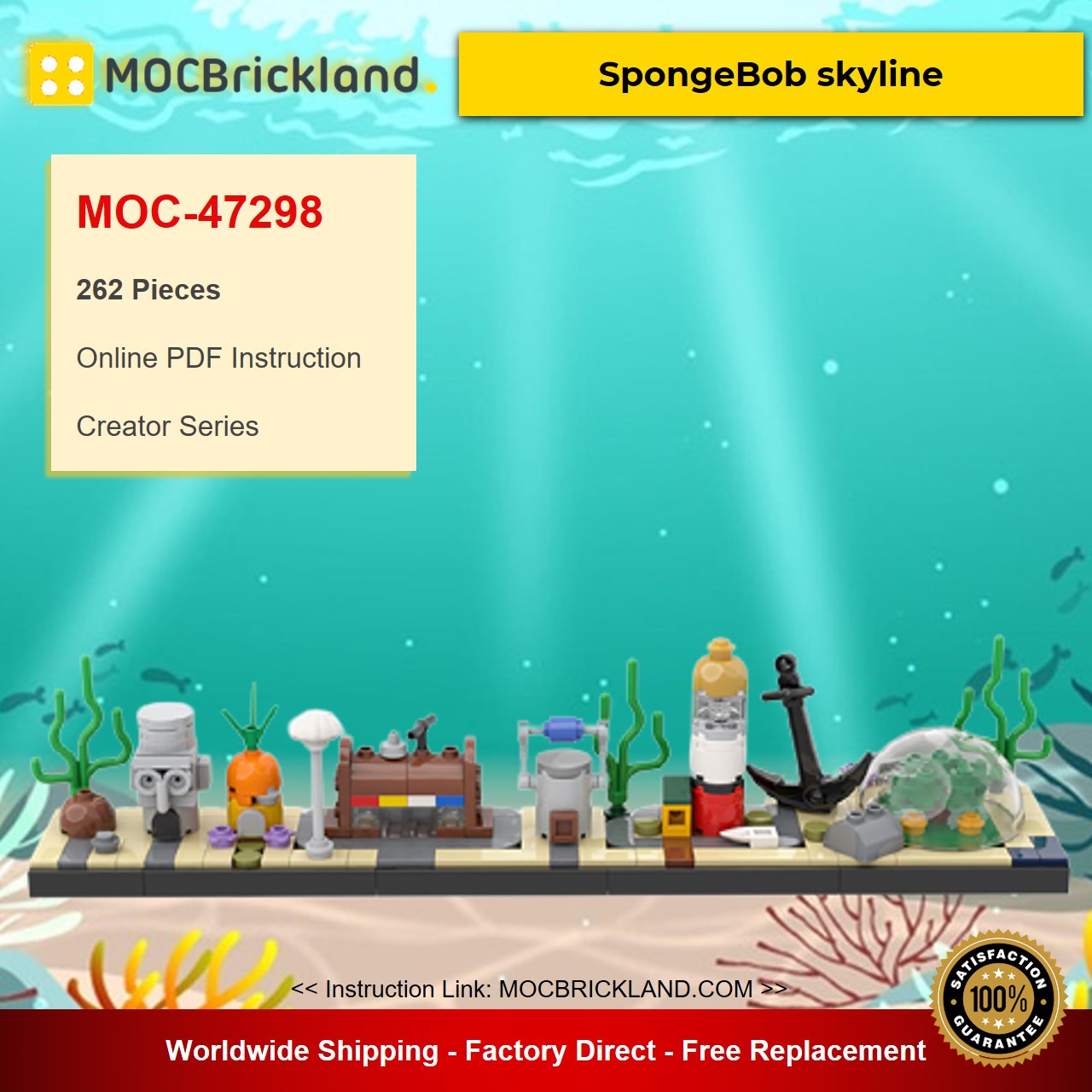 SpongeBob skyline MOC-47298 Creator Designed By benbuildslego With 262 Pieces 