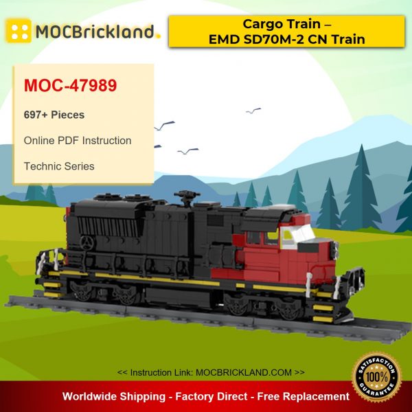 Cargo Train – EMD SD70M-2 CN Train MOC-47989 Technic Designed By Oninino With 697 Pieces