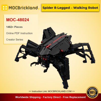Spider 8-Legged – Walking Robot MOC-48024 Creator Designed By technicrocks With 1462 Pieces