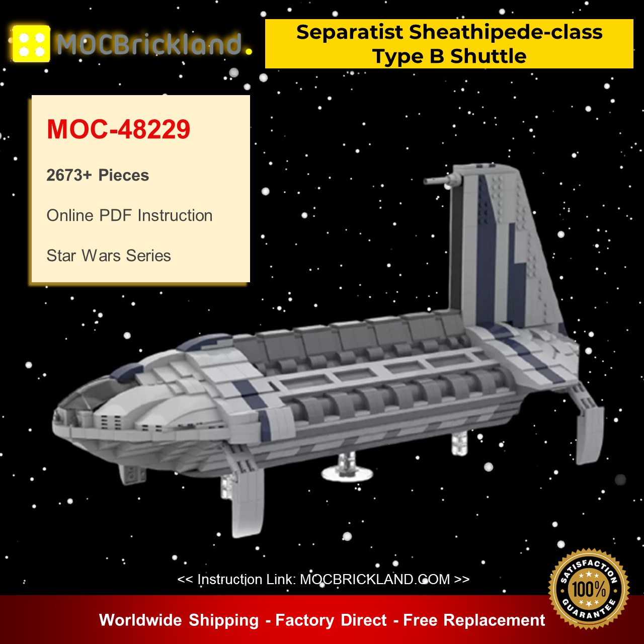 Separatist Sheathipede-Klasse Typ B Shuttle mit Ständer MOC-48229 Bausteine 