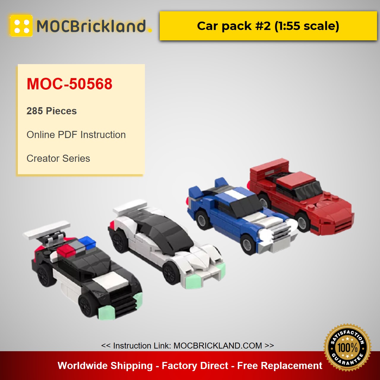 Car pack #2 (1:55 scale) MOC-50568 Creator Designed By Mobilbenja With 285 Pieces
