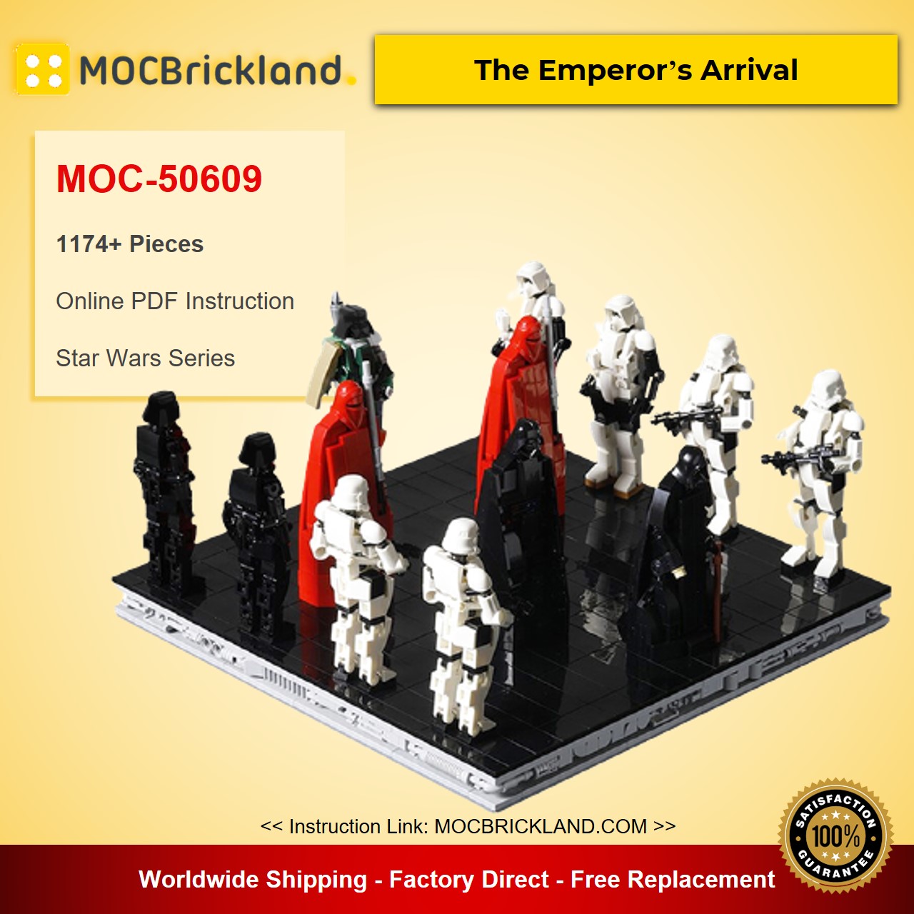 MOC Star Wars The Emperor's Arrival Minifigures Joints Can Move Building Blocks 