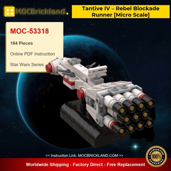 MOC-53318 Star Wars Tantive IV – Rebel Blockade Runner [Micro Scale] Designed By Xigphir With 164 Pieces