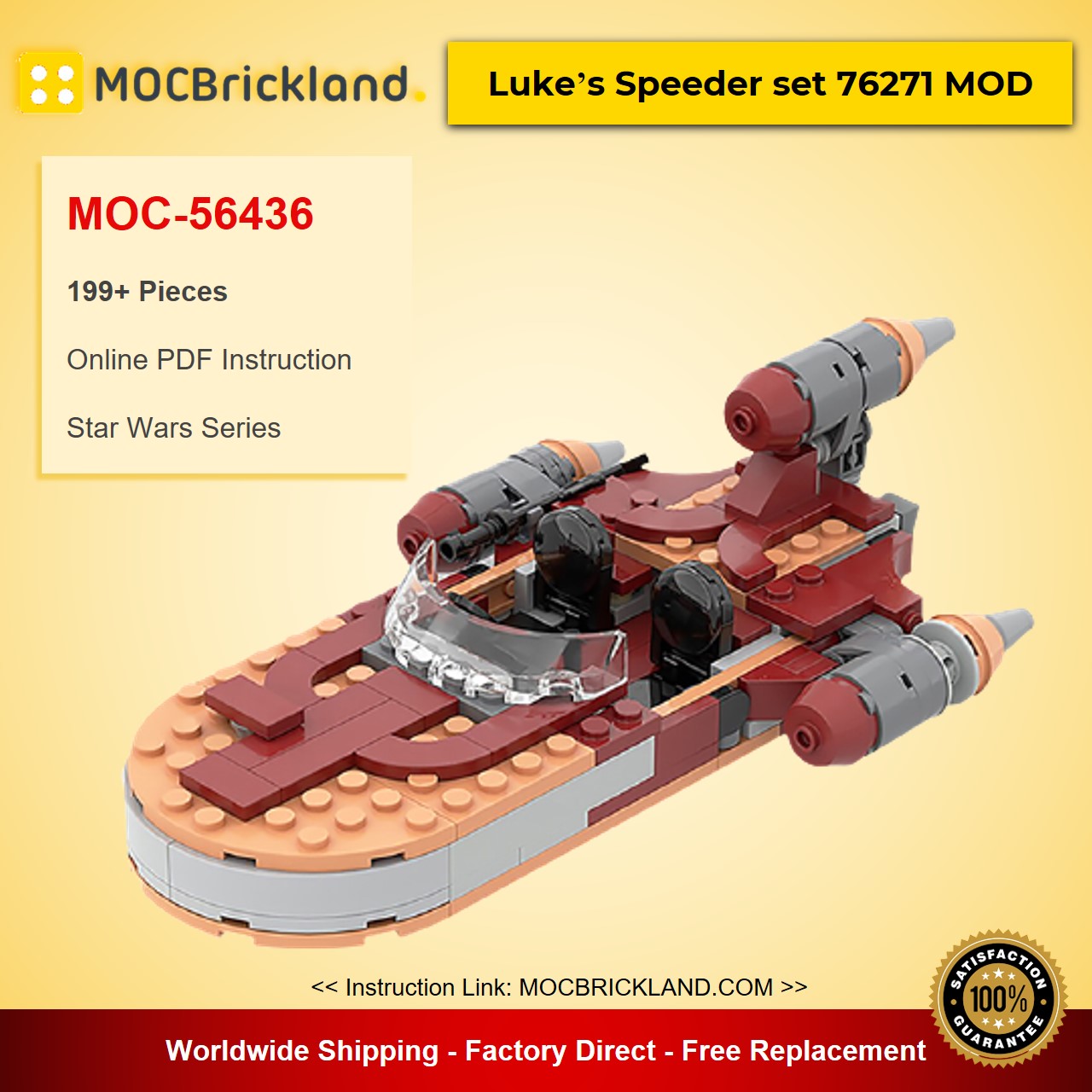 Luke’s Speeder set 76271 MOD Star Wars Designed By ron_mcphatty With 199 Pieces