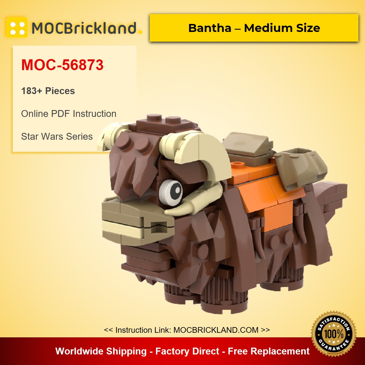 Bantha – Medium Size MOC-56873 Star Wars Designed By Kimnotyze With 183 Pieces