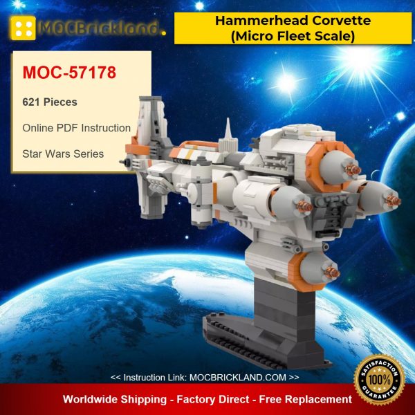 MOC-57178 Star Wars Hammerhead Corvette (Micro Fleet Scale) Designed By 2bricksofficial With 621 Pieces