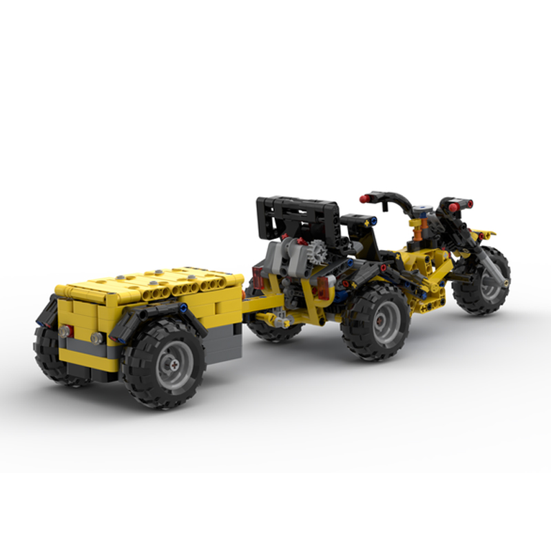 B-MODEL 42122 Lego Trike + Trailer Technic MOC-69073 by Roelof's Creations 613 Pieces MOC Brick Land