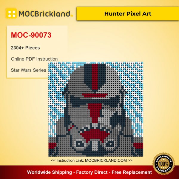 Hunter Pixel Art MOC-90073 Star Wars With 2304 Pieces