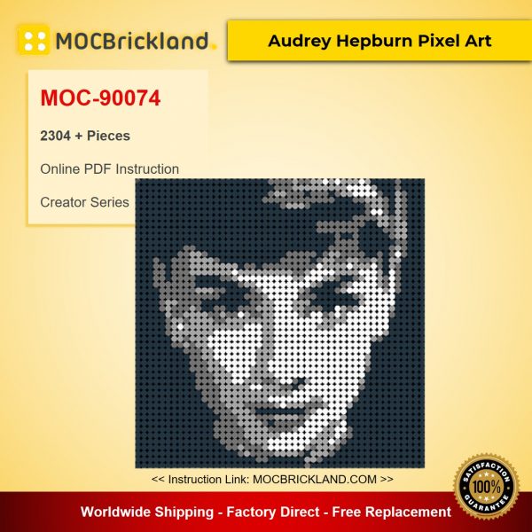 Audrey Hepburn Pixel Art MOC-90074 Creator With 2304 Pieces