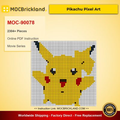 Pikachu Pixel Art MOC-90078 Movie With 2304 Pieces