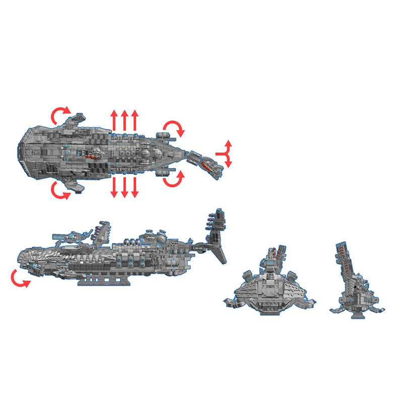 Shark Warship Space MOC-90138 with 2100 pieces