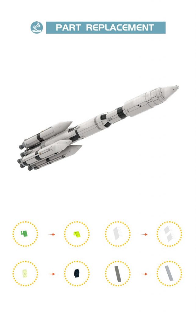 Saturn V MLV-25L MOC-89546 Space With 5389 Pieces