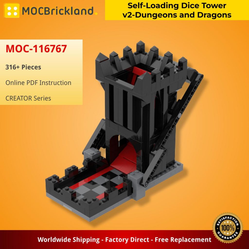 Self-Loading Dice Tower v2-Dungeons and Dragons MOC-116767 Creator with 316 Pieces