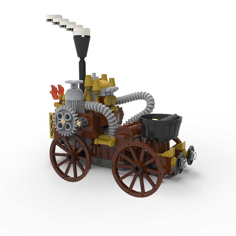 Oliver’s Marvellous Self-Moving Carriage Steampunk MOC-2406 Creator with 162 Pieces