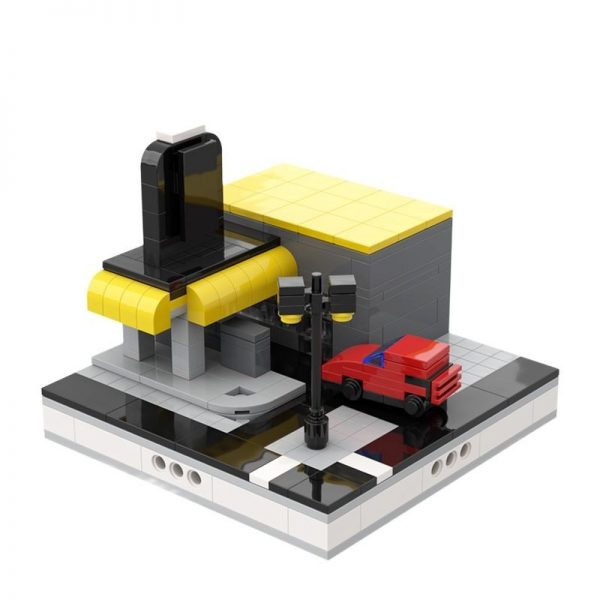 Gas Station for Modular City Modular Building MOC-32334 with 249 pieces