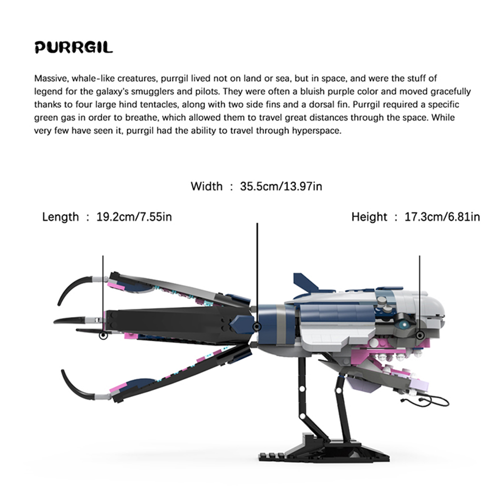 Purrgil Hyperspace Whale Minifig Scale Star Wars MOC-40013 with 539 pieces