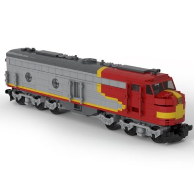 Santa Fe EMD E8 Locomotive Technician MOC-47988 with 672 pieces