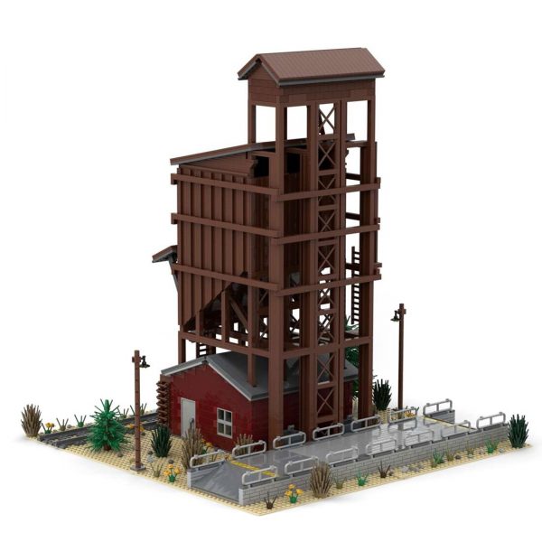 Small Wood Coaling Tower Modular Building MOC-68452 with 3863 pieces