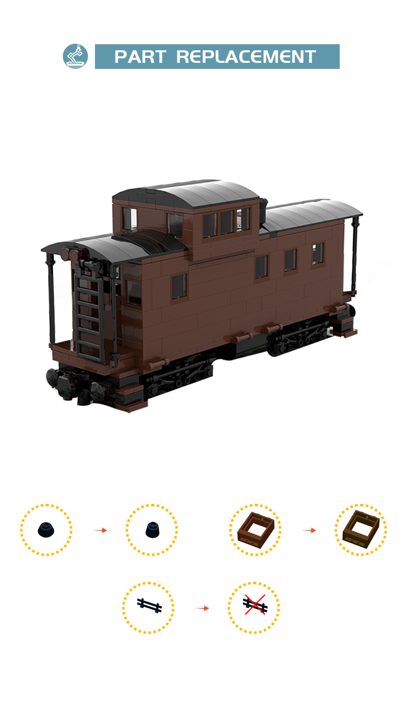 C-40-3 Cupula Caboose – Southern Pacific edition MOC-81647 with 594 Pieces