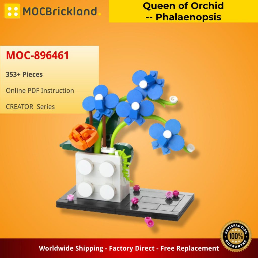 Queen of Orchid — Phalaenopsis MOC-896461 Creator with 353 Pieces