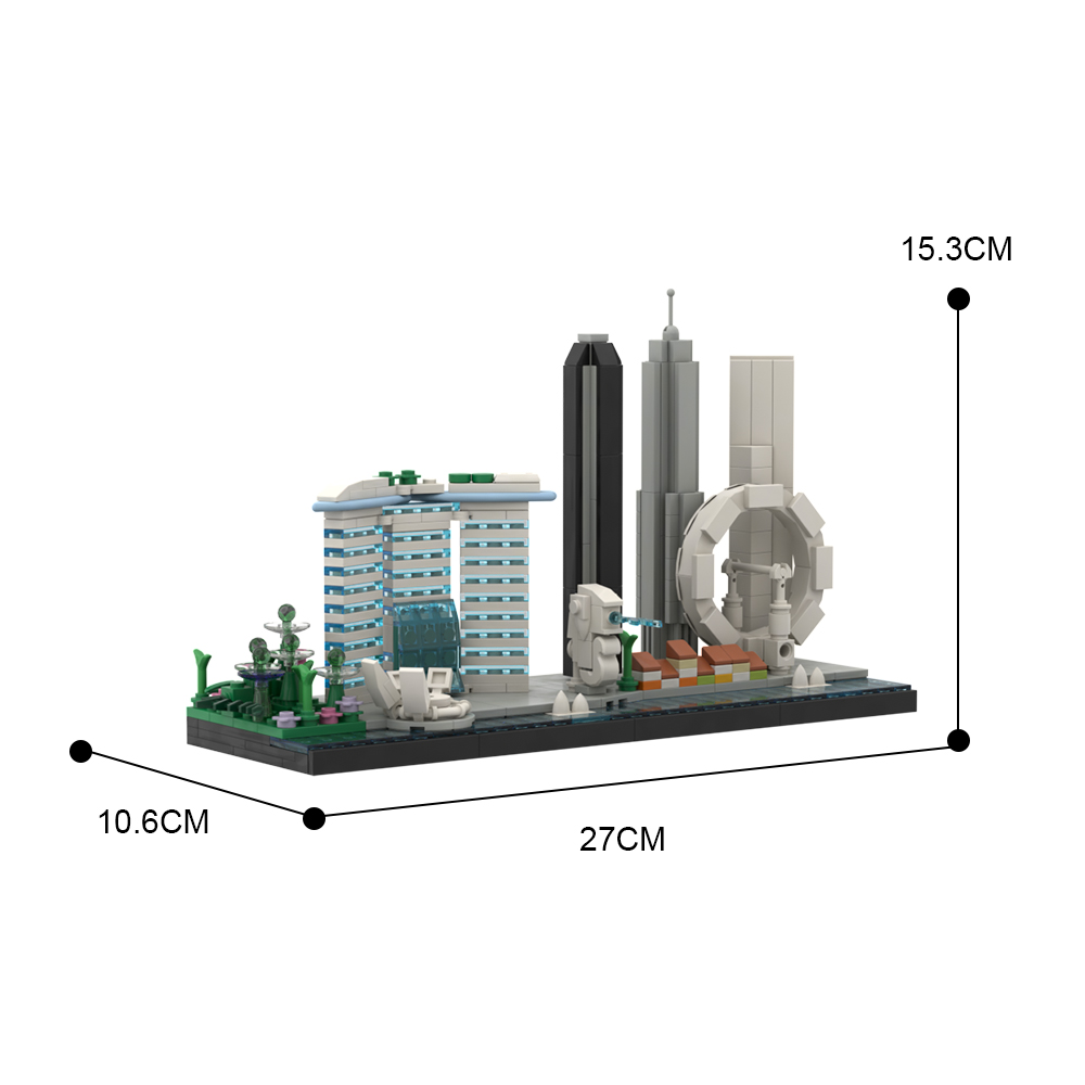 Singapore Skyline MOC-89647 Modular Building with 504 Pieces