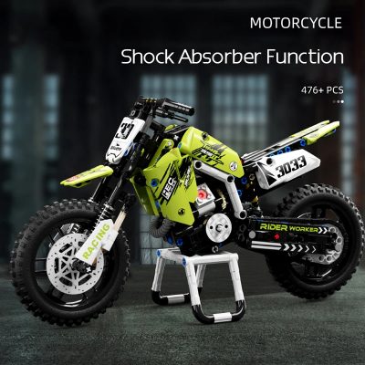 3033 Green Off-road Motorcycle Technician MOC-89699 with 476 pieces
