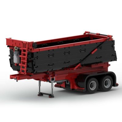 Red and Black Dump Trailer Technician MOC-93339 with 1748 pieces