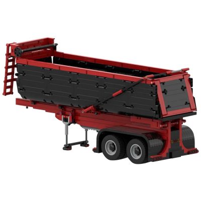 Red and Black Dump Trailer Technician MOC-93339 with 1748 pieces