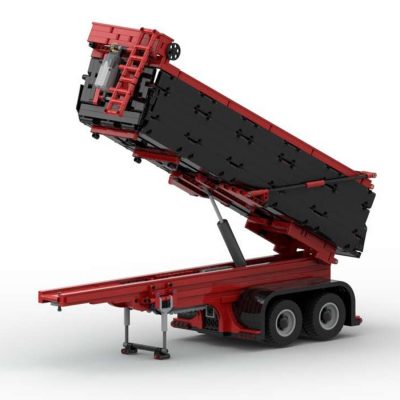 Red and Black Dump Trailer Technician MOC-93339 with 1748 pieces