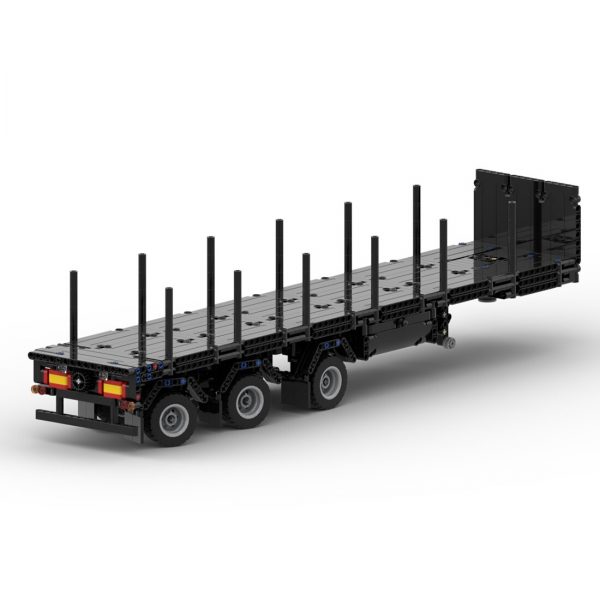 Platform Semi-Trailers with Steering Axles for Trucks Technician MOC-93880 with 874 pieces