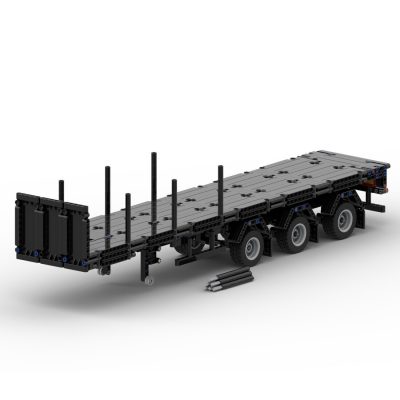 Platform Semi-Trailers with Steering Axles for Trucks Technician MOC-93880 with 874 pieces